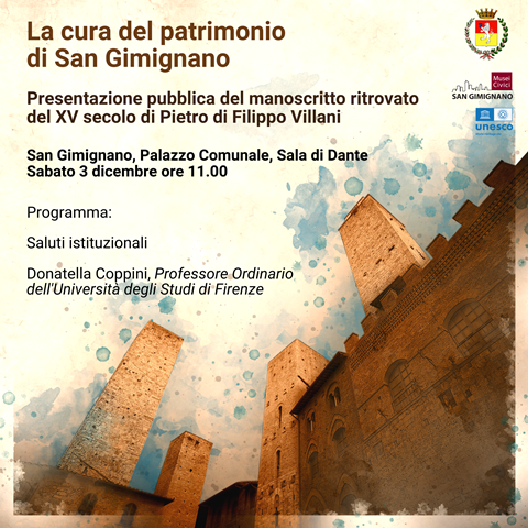 Presentazione manoscritto del XV secolo di Pietro di Filippo Villani